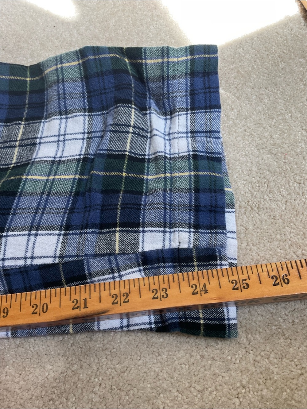 L.L. Bean Navy, Green and White Plaid Flannel Pajama Set - Picture 4 of 8